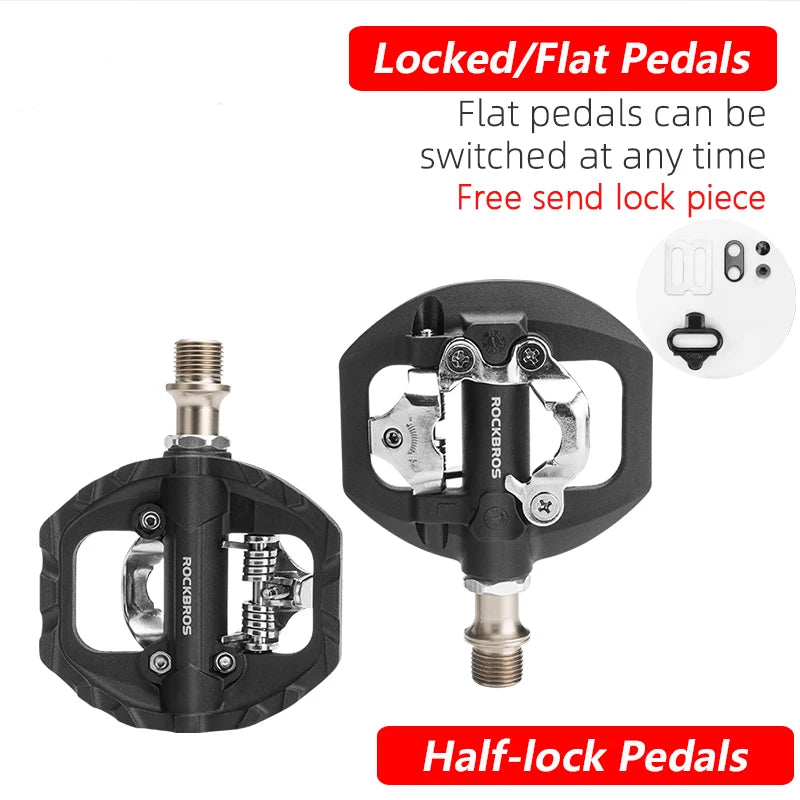 Bicycle Lock Pedal 2 In 1 Anti-slip Lock Nylon Pedal ROCKBROS
