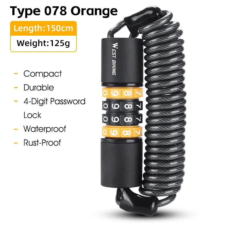 Portable Bicycle Password Lock WEST BIKING