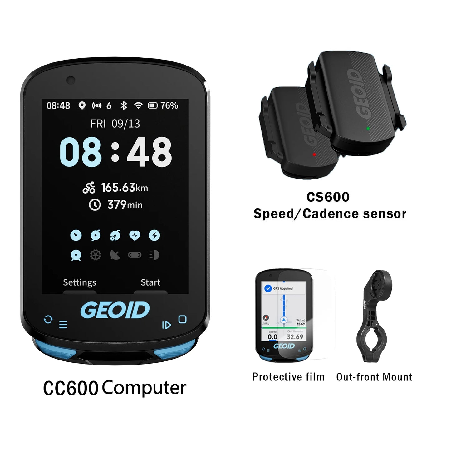 Bicycle Wireless Smart Computer Navigation WIFI ANT Odometer IPX7 GEOID CC600