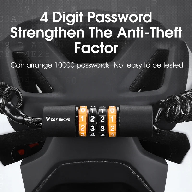 Portable Bicycle Password Lock WEST BIKING