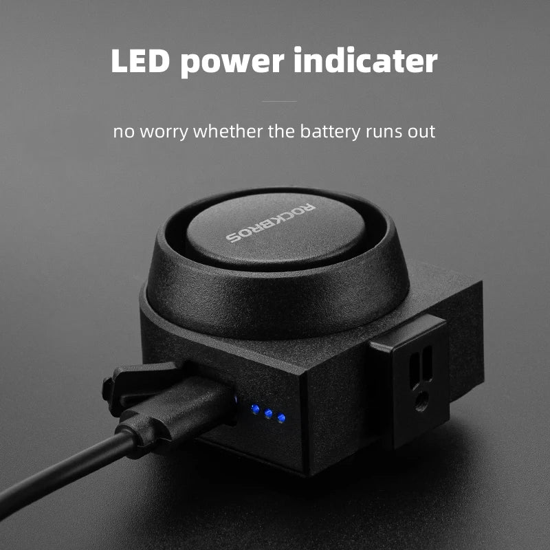 Bicycle Type-C Vibration Anti Theft Electric Alarm Horn with Wireless Remote Control ROCKBROS