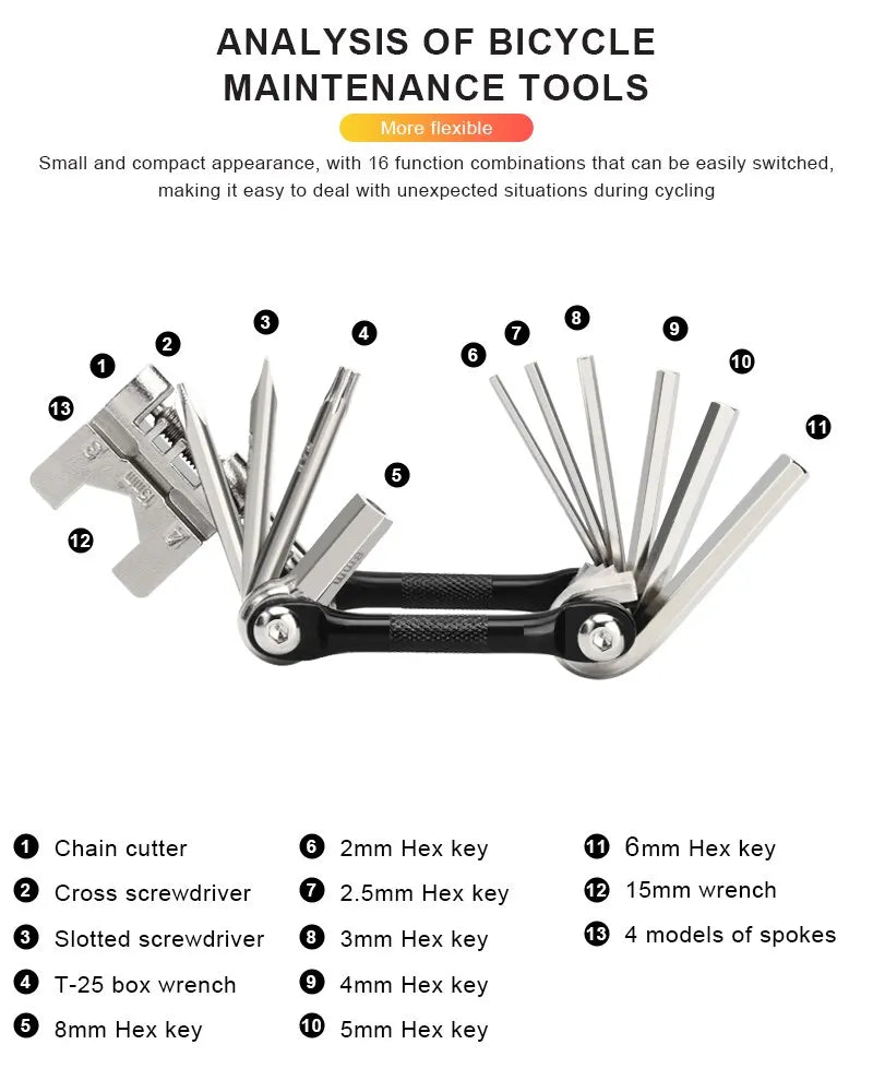 Bicycle Multi Tool Chain Splitter Cutter RIDERACE