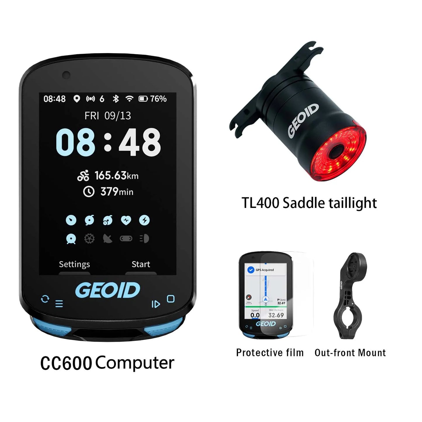 Bicycle Wireless Smart Computer Navigation WIFI ANT Odometer IPX7 GEOID CC600