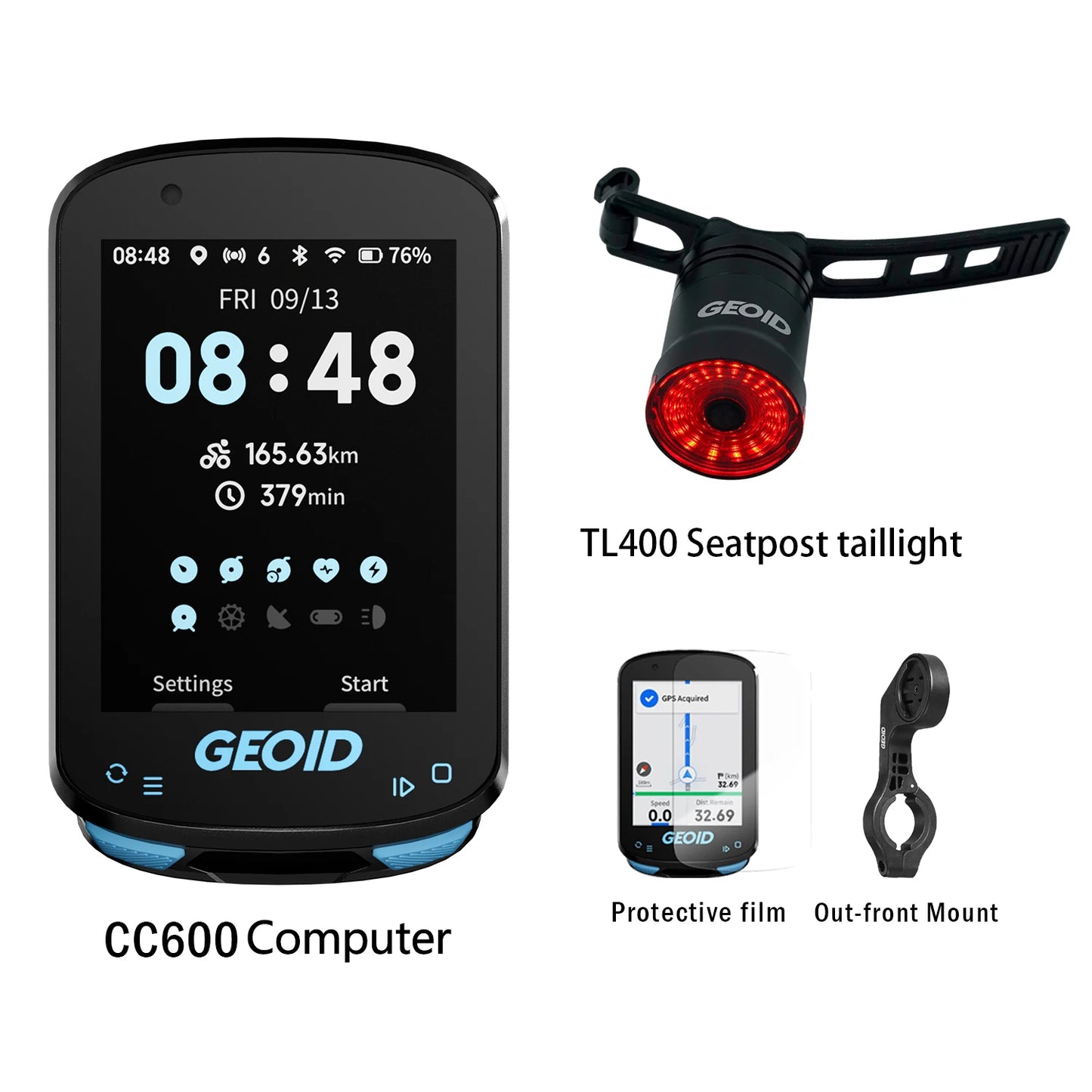Bicycle Wireless Smart Computer Navigation WIFI ANT Odometer IPX7 GEOID CC600