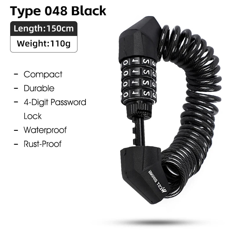 Portable Bicycle Password Lock WEST BIKING
