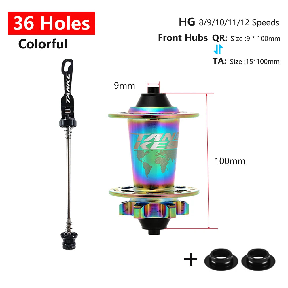 Click Hub 6 Bearing MTB Front Rear 28 32 36 Holes QR Thru-axle TANKE 120