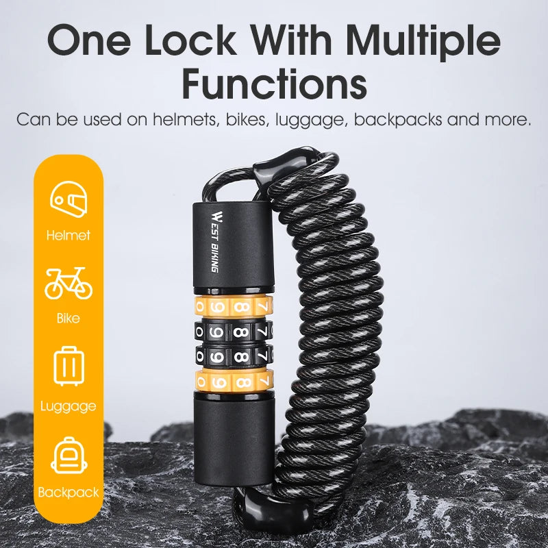 Portable Bicycle Password Lock WEST BIKING