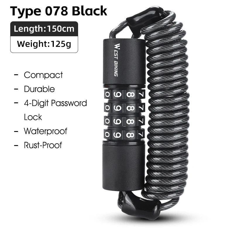 Portable Bicycle Password Lock WEST BIKING