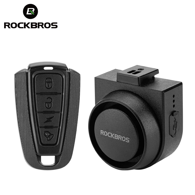 Bicycle Type-C Vibration Anti Theft Electric Alarm Horn with Wireless Remote Control ROCKBROS