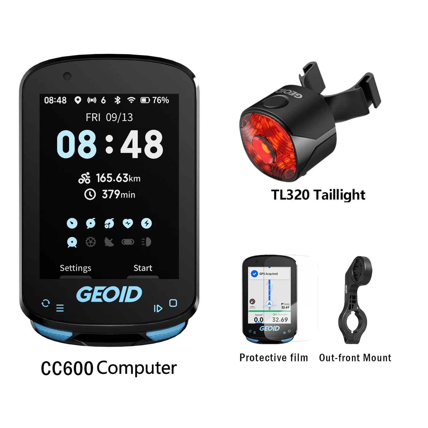 Bicycle Wireless Smart Computer Navigation WIFI ANT Odometer IPX7 GEOID CC600