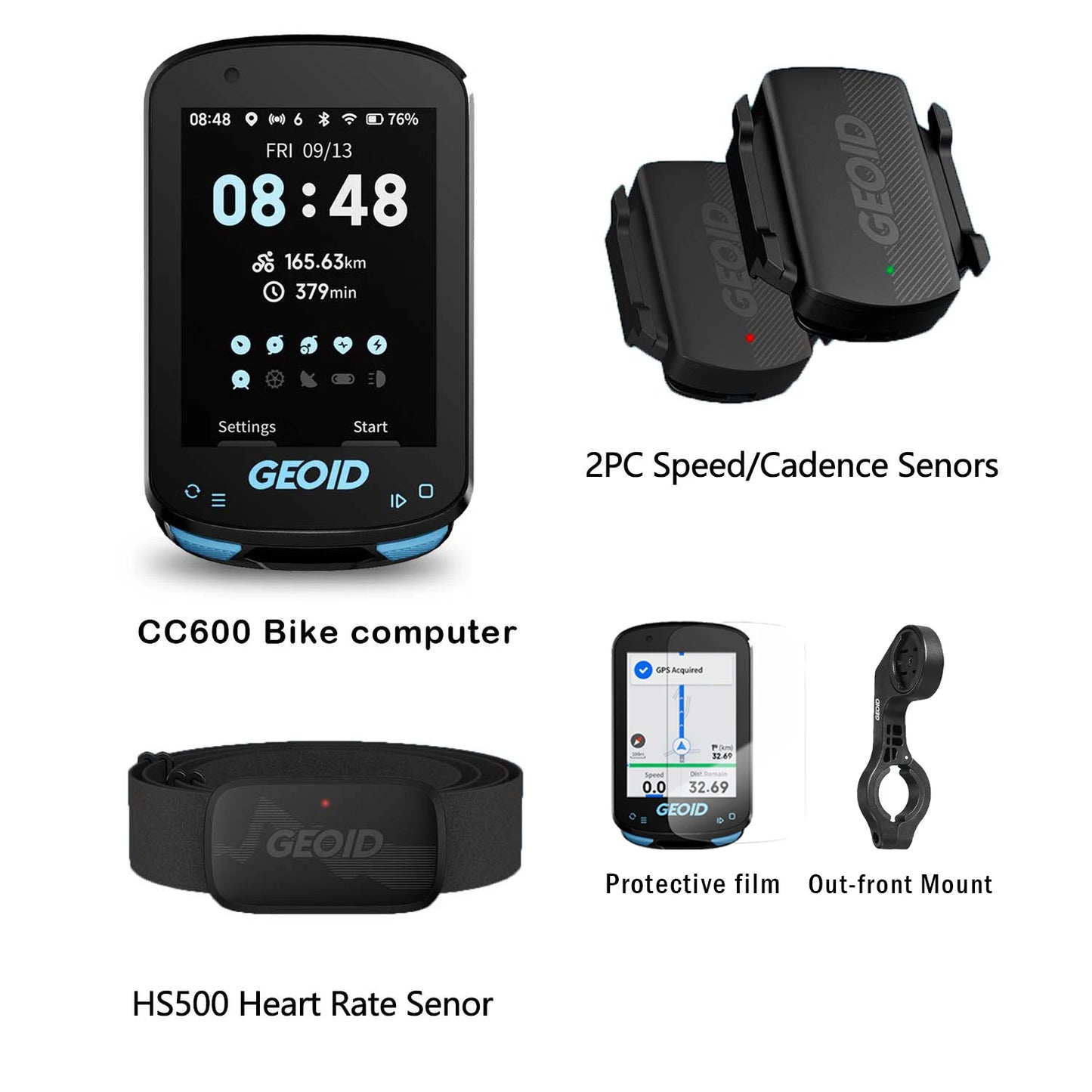 Bicycle Wireless Smart Computer Navigation WIFI ANT Odometer IPX7 GEOID CC600