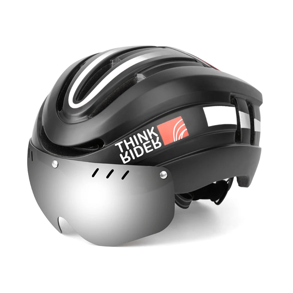 Road MTB Bicycle Helmet LED Light With Magnetic Goggles ThinkRider