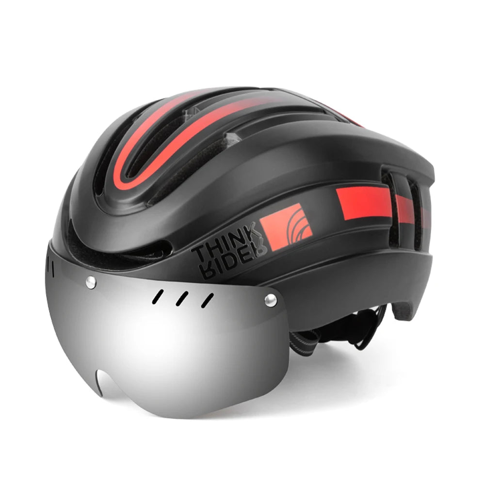 Road MTB Bicycle Helmet LED Light With Magnetic Goggles ThinkRider