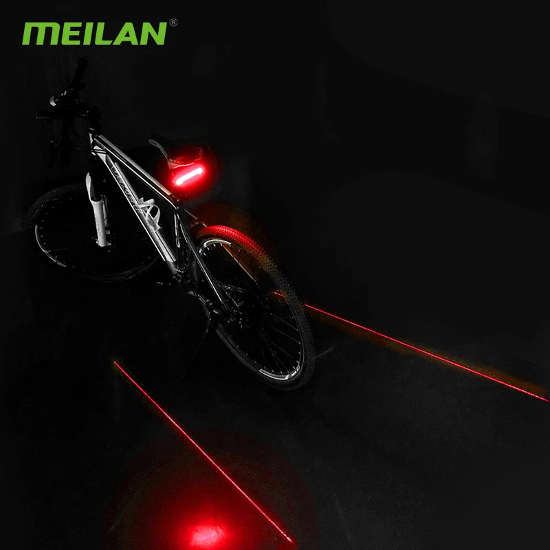 Wireless Smart USB Rechargeable Bicycle Rear Light Laser Tail  Lamp Meilan X5