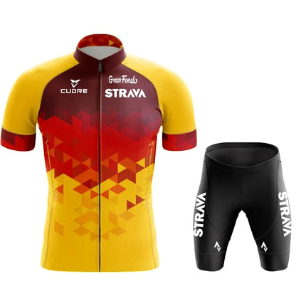 Jersey Set Strava Summer Short Sleeve Breathable Men's Mountain Bike Jersey
