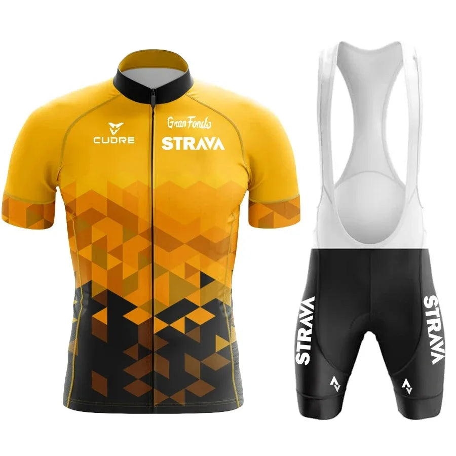 Jersey Set Strava Summer Short Sleeve Breathable Men's Mountain Bike Jersey