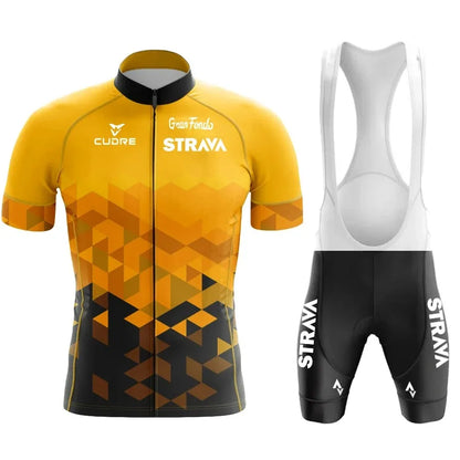 Jersey Set Strava Summer Short Sleeve Breathable Men's Mountain Bike Jersey