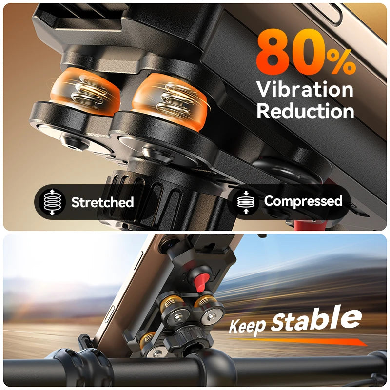 Shockproof Bike Phone Holder with Vibration Dampener For 4.7-7" Phones Joyroom