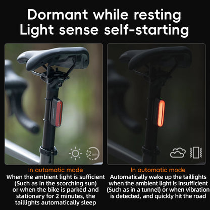 Magnetic LED Bike Tail Light Type-C 7 modes Rechargeable ROCKBROS