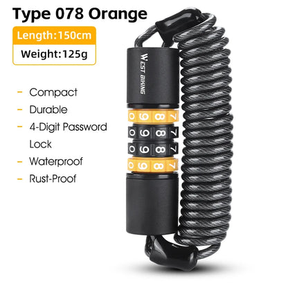 Portable Bicycle Password Lock WEST BIKING