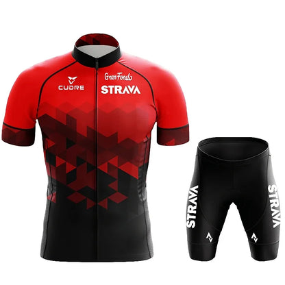 Jersey Set Strava Summer Short Sleeve Breathable Men's Mountain Bike Jersey