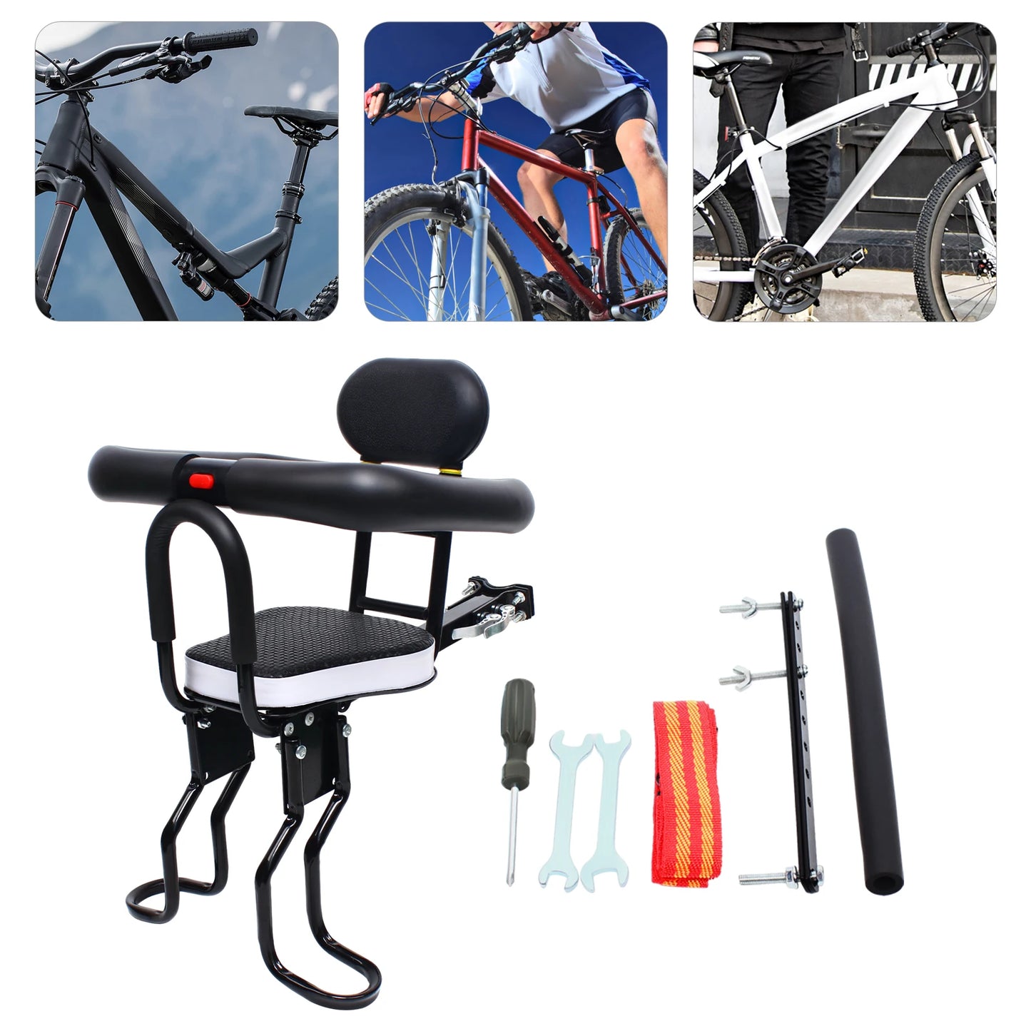 Kids Bike Seat Bearing 40kg Front Mounted
