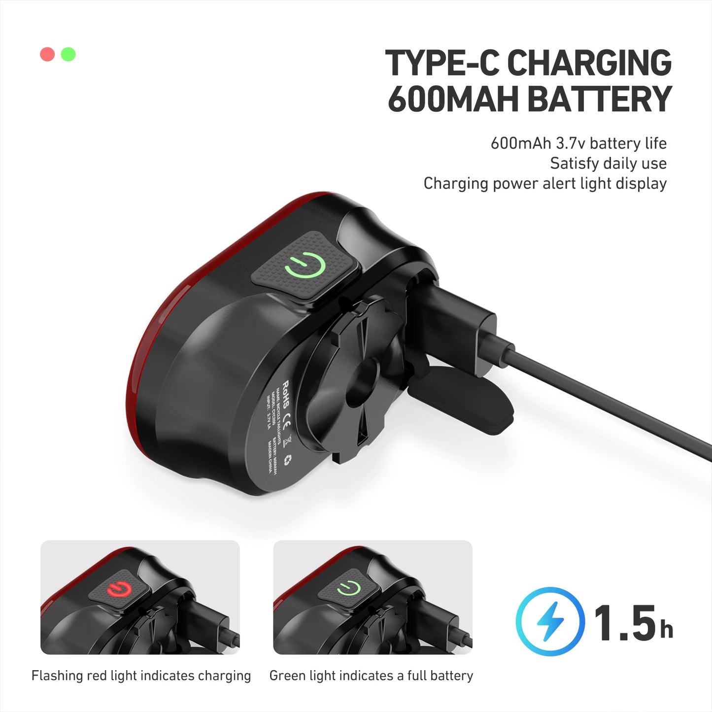 Bicycle Smart Brake Sensing Front Rear Light CYCLAMI CY300T
