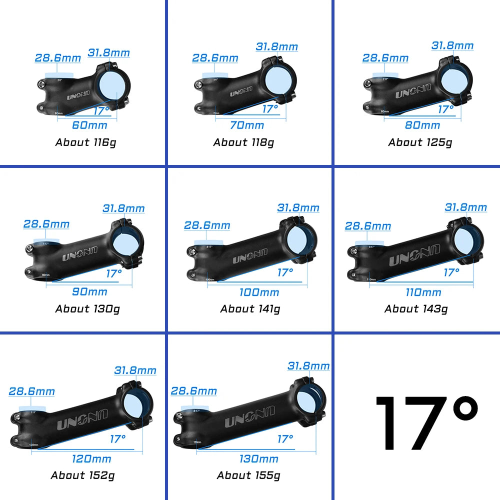 Ultra Light MTB Road Bike Stem 7 17 Degree UNO
