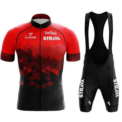 Jersey Set Strava Summer Short Sleeve Breathable Men's Mountain Bike Jersey