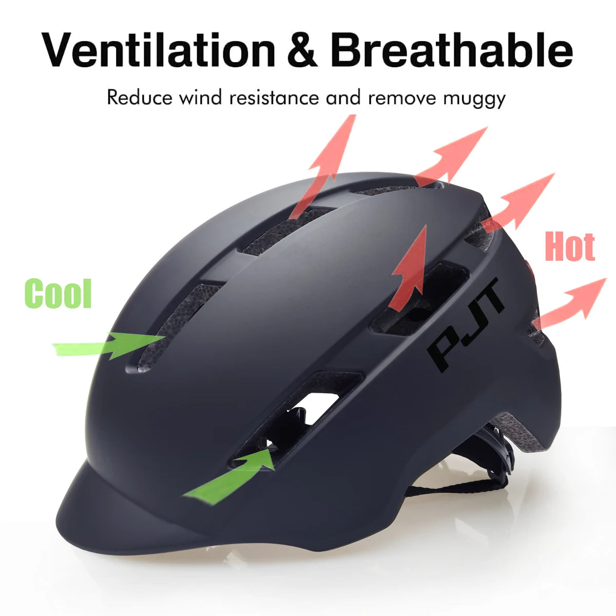 New Cycling Helmet In-Mold Mountain Road USB Rechargeable Taillight PJT