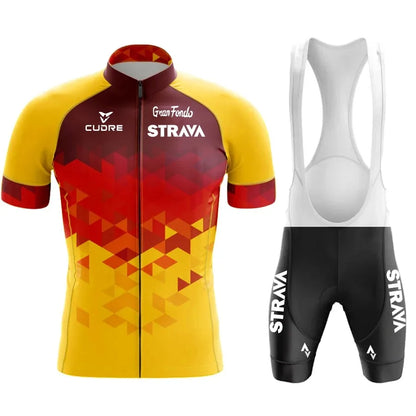 Jersey Set Strava Summer Short Sleeve Breathable Men's Mountain Bike Jersey