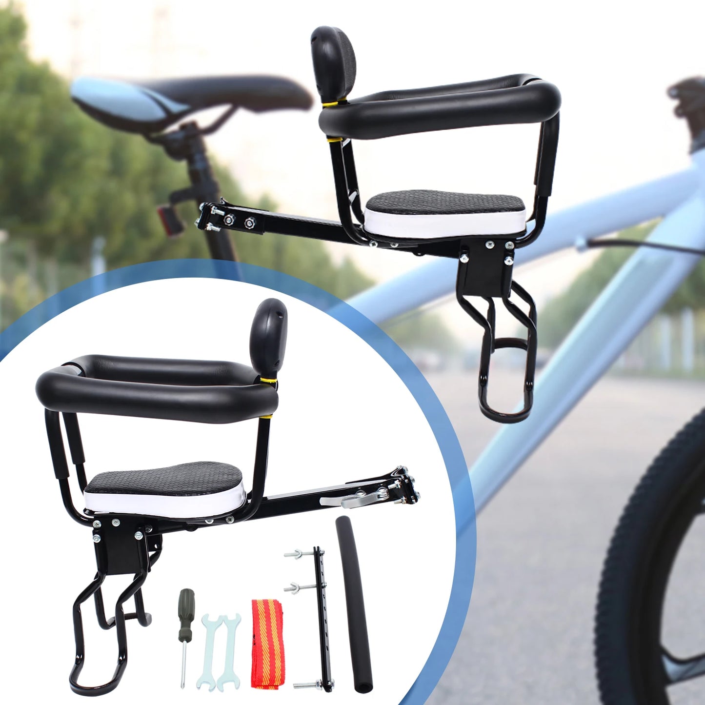 Kids Bike Seat Bearing 40kg Front Mounted