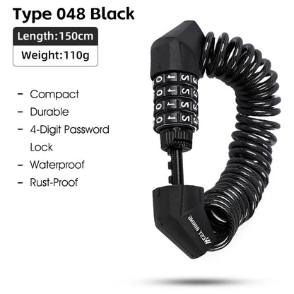Portable Bicycle Password Lock WEST BIKING
