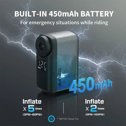 Mini Portable Electric Bike Pump 120PSI Max 450mAh Battery TOPUMP TB2 PRO