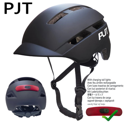 New Cycling Helmet In-Mold Mountain Road USB Rechargeable Taillight PJT
