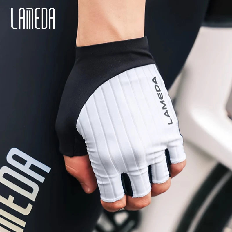 Summer Bicycle Half Finger Gloves 3D Padded Anti-Slip Shock-Absorbing LAMEDA