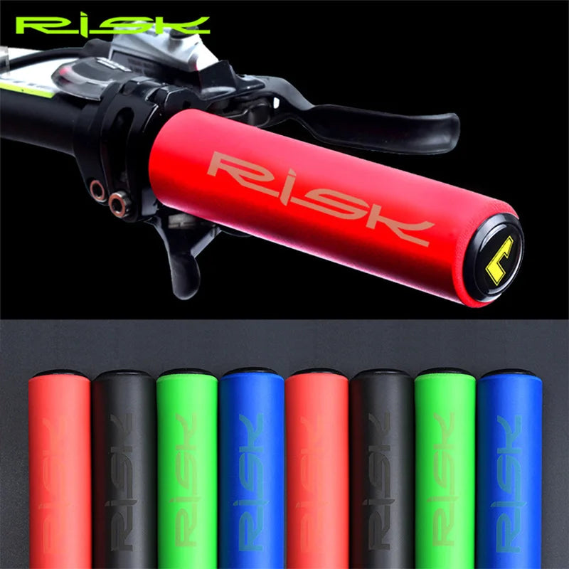 Bicycle Handlebar Grips With Dust Plug Shock-Absorbing Anti-skid RISK