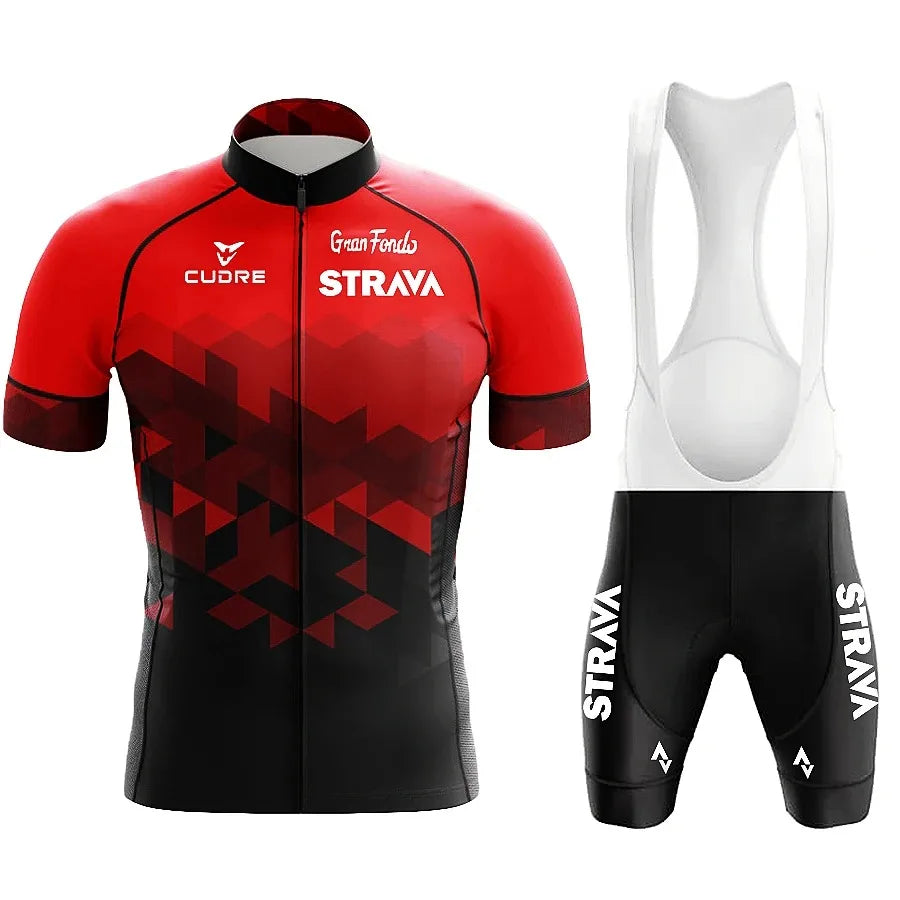 Jersey Set Strava Summer Short Sleeve Breathable Men's Mountain Bike Jersey
