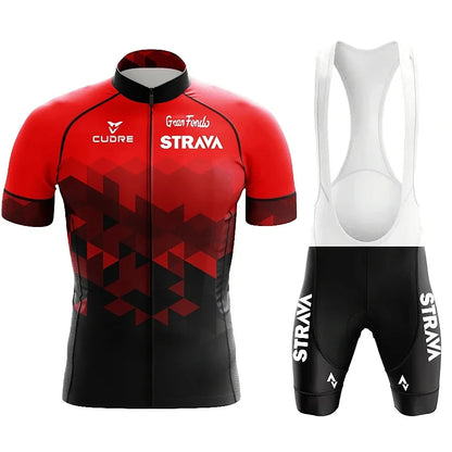 Jersey Set Strava Summer Short Sleeve Breathable Men's Mountain Bike Jersey