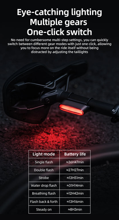 Magnetic LED Bike Tail Light Type-C 7 modes Rechargeable ROCKBROS