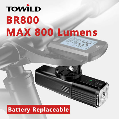 Bike Light with Tail Light USB - C Rechargeable LED TOWILD BR800