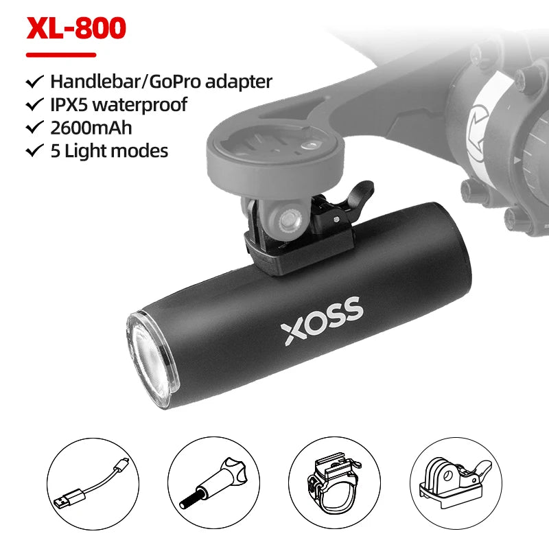 Bike Light XL1200 Headlight Waterproof Rechargeable Front Lamp XOSS 200-1200 Lm