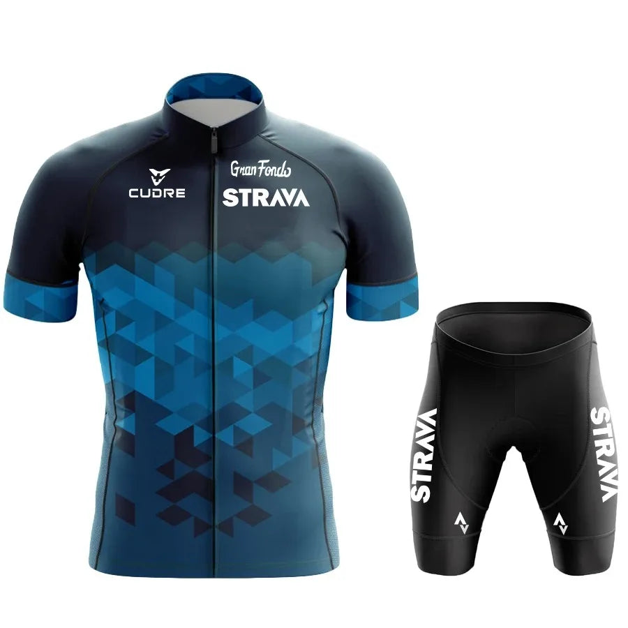 Jersey Set Strava Summer Short Sleeve Breathable Men's Mountain Bike Jersey