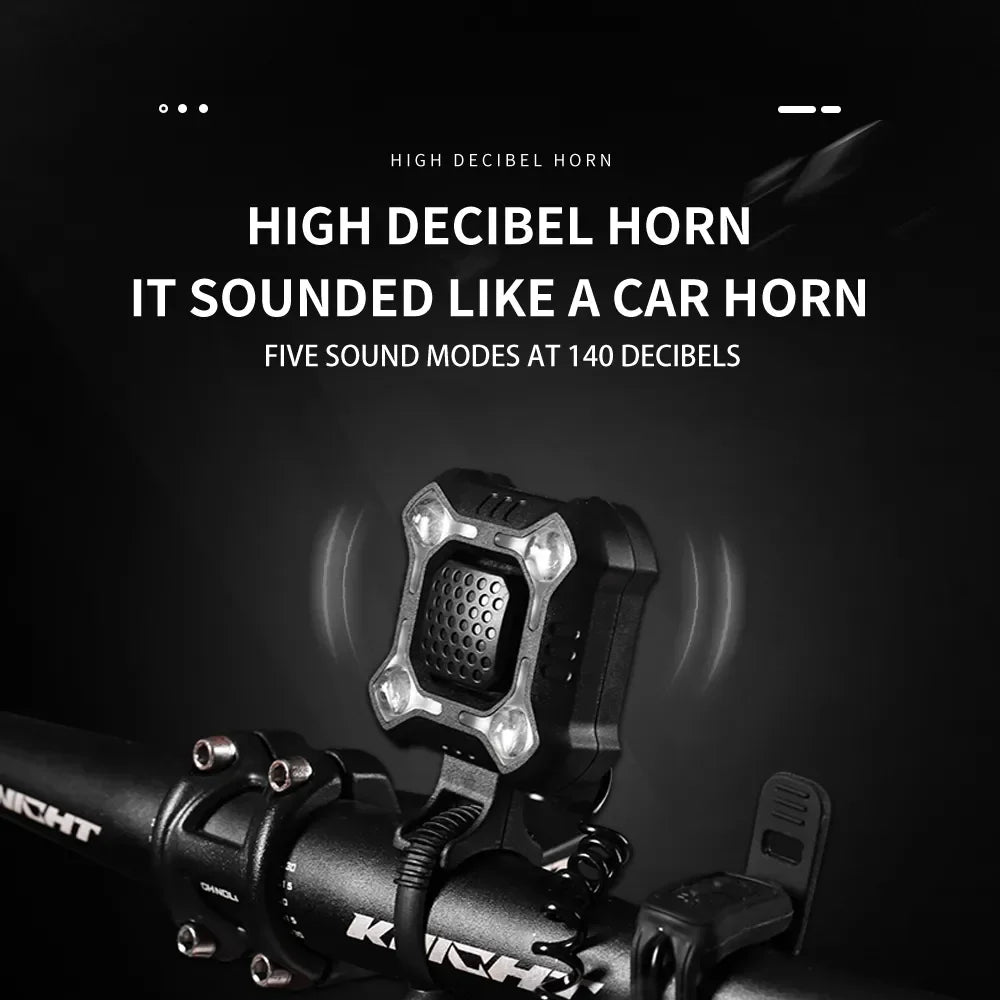 Bicycle Multifunctional 2-in-1 Horn Lamp High Decibel Waterproof USB Charge