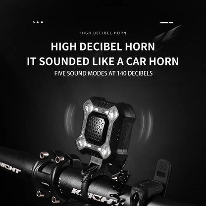 Bicycle Multifunctional 2-in-1 Horn Lamp High Decibel Waterproof USB Charge