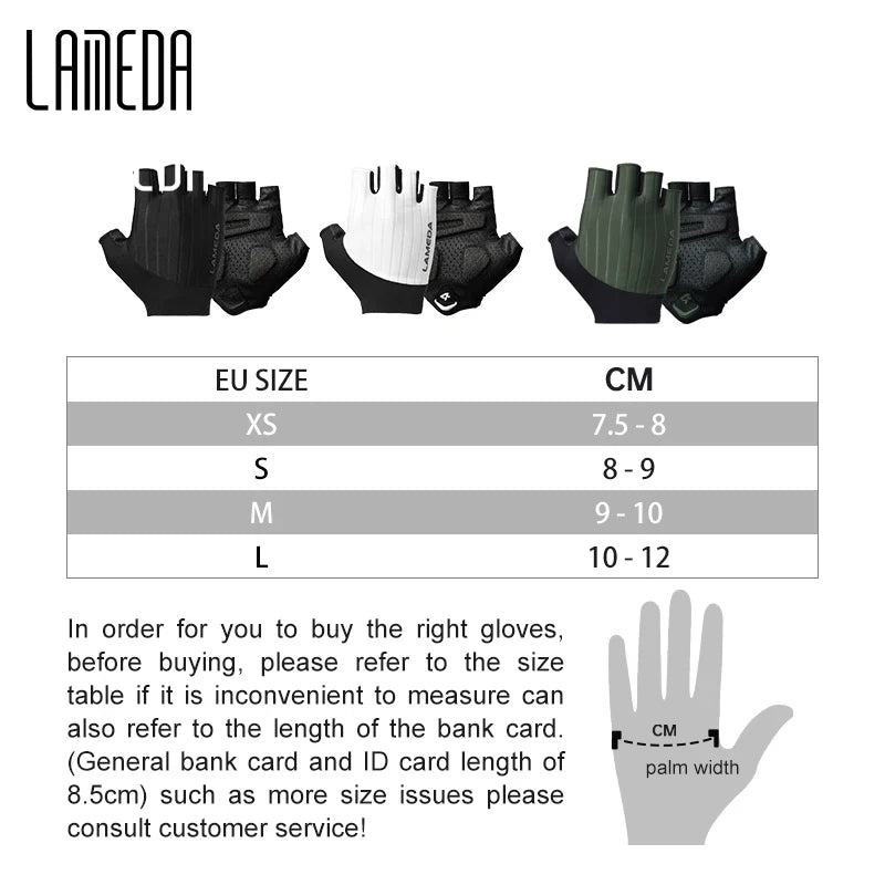 Summer Bicycle Half Finger Gloves 3D Padded Anti-Slip Shock-Absorbing LAMEDA