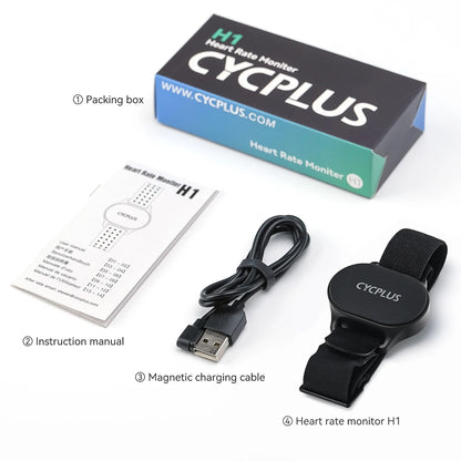Heart Rate Sensor Bluetooth ANT+ Fitness Monitor for Garmin Wahoo GPS Bike Computer CYCPLUS