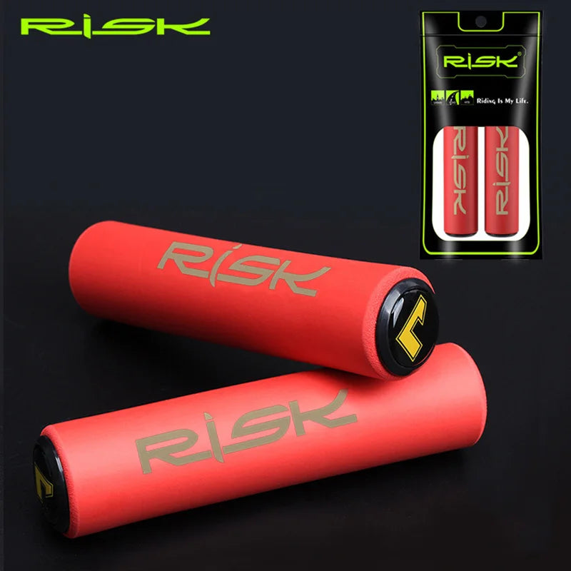 Bicycle Handlebar Grips With Dust Plug Shock-Absorbing Anti-skid RISK