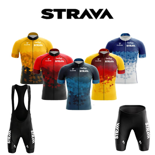 Jersey Set Strava Summer Short Sleeve Breathable Men's Mountain Bike Jersey
