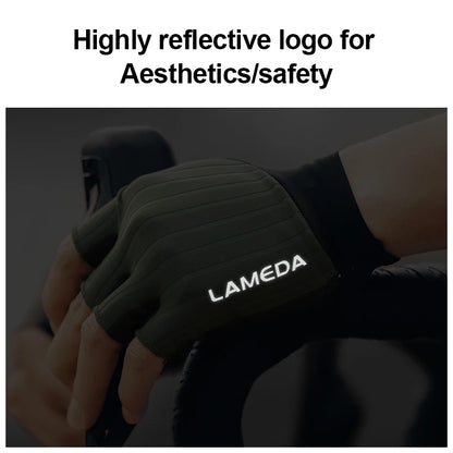 Summer Bicycle Half Finger Gloves 3D Padded Anti-Slip Shock-Absorbing LAMEDA
